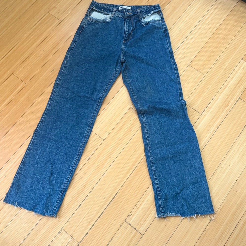 Zara Dark Blue Flare Jeans